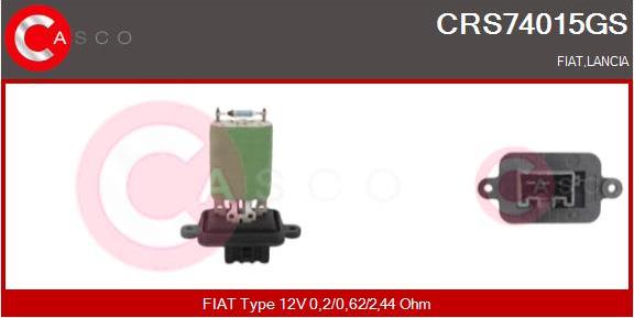 Casco CRS74015GS - Съпротивление, вентилатор за вътрешно пространство vvparts.bg