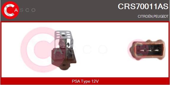 Casco CRS70011AS - Резистор, електромотор-вентилатор охлаждане vvparts.bg