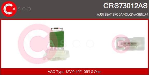 Casco CRS73012AS - Съпротивление, вентилатор за вътрешно пространство vvparts.bg