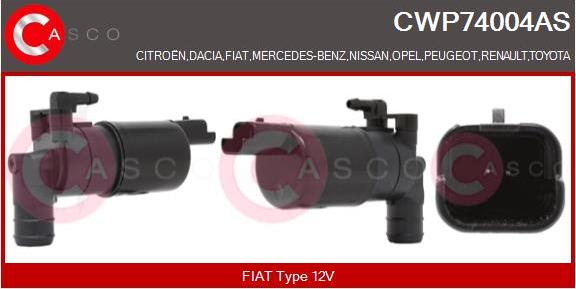 Casco CWP74004AS - Водна помпа за миещо устр., почистване на стъклата vvparts.bg