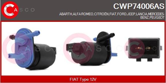 Casco CWP74006AS - Водна помпа за миещо устр., почистване на стъклата vvparts.bg