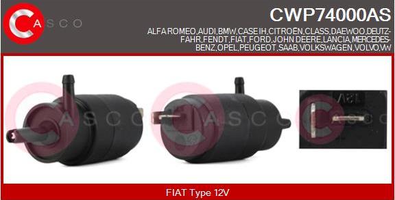 Casco CWP74000AS - Водна помпа за миещо устр., почистване на стъклата vvparts.bg