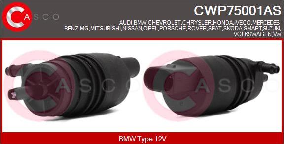 Casco CWP75001AS - Водна помпа за миещо устр., почистване на стъклата vvparts.bg