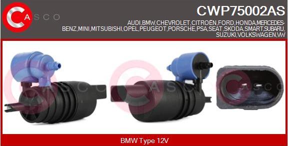 Casco CWP75002AS - Водна помпа за миещо устр., почистване на стъклата vvparts.bg