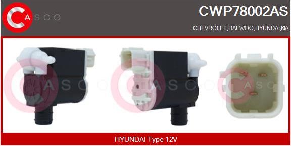 Casco CWP78002AS - Водна помпа за миещо устр., почистване на стъклата vvparts.bg