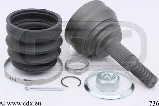 CDX 736 - Каре комплект, полуоска vvparts.bg