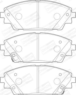 Champion 573611CH - Комплект спирачно феродо, дискови спирачки vvparts.bg