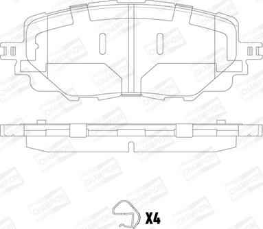 Champion 573677CH - Комплект спирачно феродо, дискови спирачки vvparts.bg