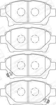 Champion 572618CH - Комплект спирачно феродо, дискови спирачки vvparts.bg