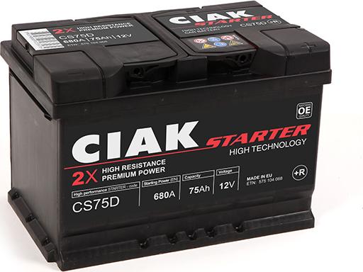 CIAKStarter CS75D - Стартов акумулатор vvparts.bg