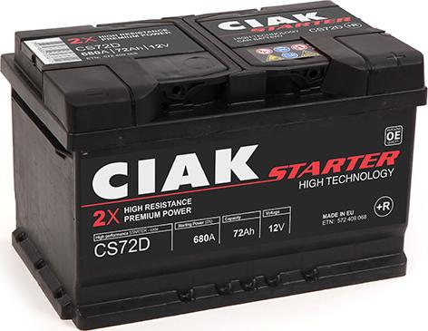 CIAKStarter CS72D - Стартов акумулатор vvparts.bg