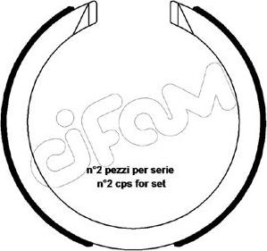 Cifam 153-483 - Комплект спирачна челюст, ръчна спирачка vvparts.bg