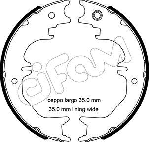 Cifam 153-524 - Комплект спирачна челюст, ръчна спирачка vvparts.bg