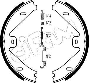 Cifam 153-250K - Комплект спирачна челюст, ръчна спирачка vvparts.bg