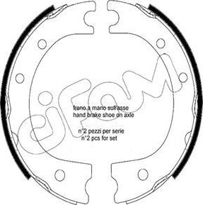 Cifam 153-704 - Комплект спирачна челюст, ръчна спирачка vvparts.bg