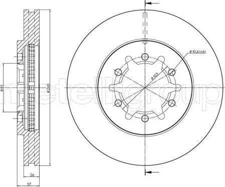 Cifam 800-1571 - Спирачен диск vvparts.bg