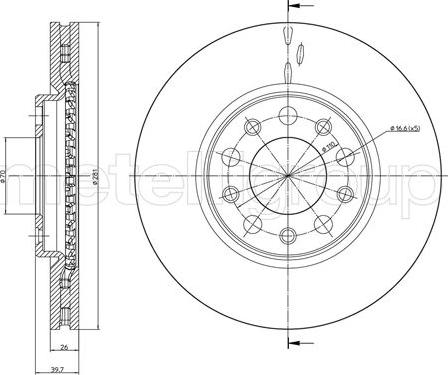 Cifam 800-1254C - Спирачен диск vvparts.bg