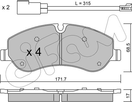 Cifam 822-990-0 - Комплект спирачно феродо, дискови спирачки vvparts.bg