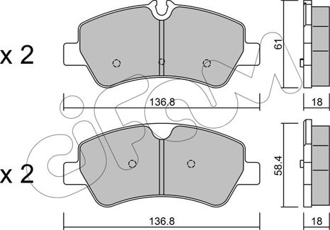 Cifam 822-991-0 - Комплект спирачно феродо, дискови спирачки vvparts.bg