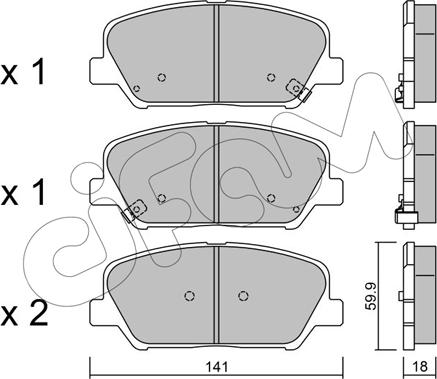 Cifam 822-997-0 - Комплект спирачно феродо, дискови спирачки vvparts.bg