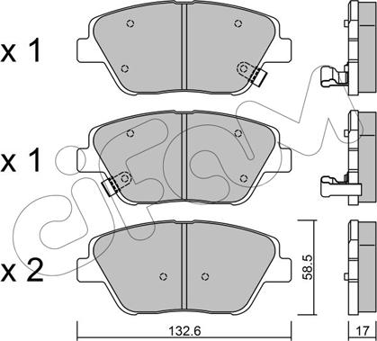 Cifam 822-945-0 - Комплект спирачно феродо, дискови спирачки vvparts.bg