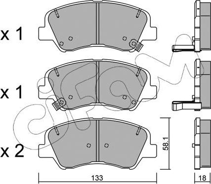 Cifam 822-943-0 - Комплект спирачно феродо, дискови спирачки vvparts.bg