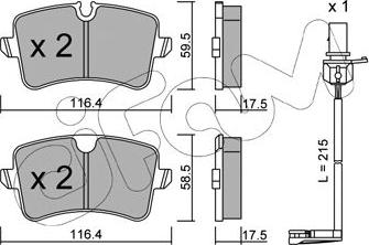 Cifam 822-955-0K - Комплект спирачно феродо, дискови спирачки vvparts.bg