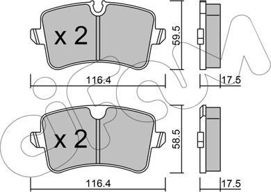 Cifam 822-955-0 - Комплект спирачно феродо, дискови спирачки vvparts.bg