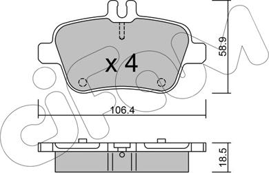 Cifam 822-966-0 - Комплект спирачно феродо, дискови спирачки vvparts.bg