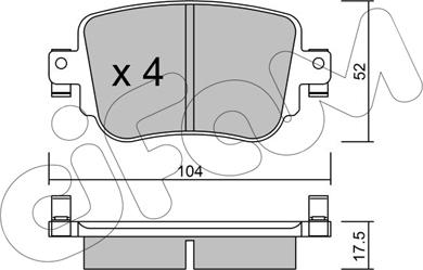 Cifam 822-980-0 - Комплект спирачно феродо, дискови спирачки vvparts.bg