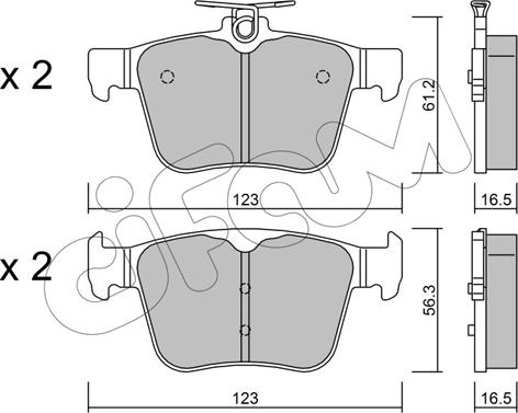 Cifam 822-981-0 - Комплект спирачно феродо, дискови спирачки vvparts.bg