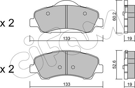 Cifam 822-982-0 - Комплект спирачно феродо, дискови спирачки vvparts.bg