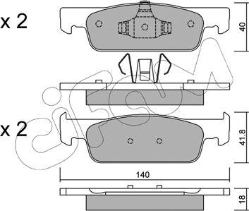 Cifam 822-975-0 - Комплект спирачно феродо, дискови спирачки vvparts.bg