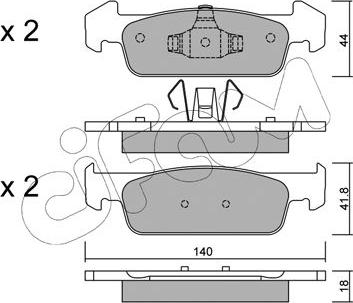 Cifam 822-975-1 - Комплект спирачно феродо, дискови спирачки vvparts.bg