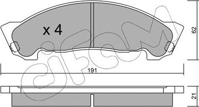 Cifam 822-972-0 - Комплект спирачно феродо, дискови спирачки vvparts.bg