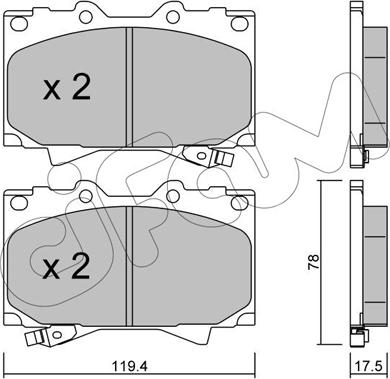 Cifam 822-452-0 - Комплект спирачно феродо, дискови спирачки vvparts.bg