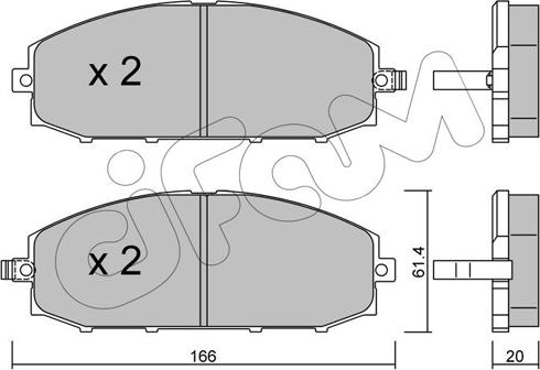 Cifam 822-407-0 - Комплект спирачно феродо, дискови спирачки vvparts.bg