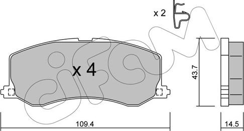 Cifam 822-417-0 - Комплект спирачно феродо, дискови спирачки vvparts.bg