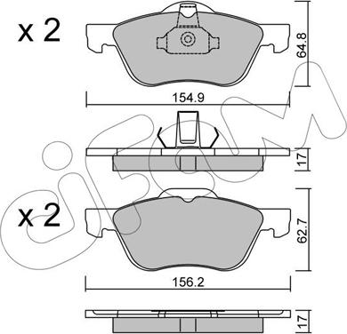 Cifam 822-489-0 - Комплект спирачно феродо, дискови спирачки vvparts.bg