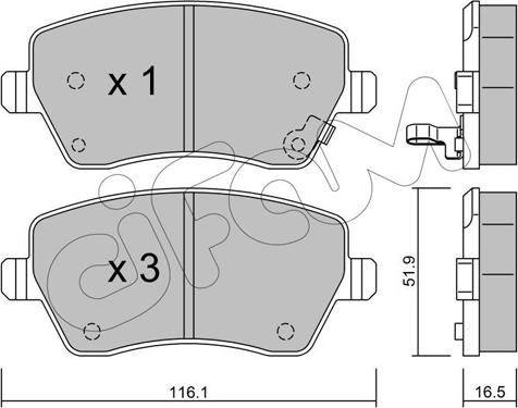 Cifam 822-485-1 - Комплект спирачно феродо, дискови спирачки vvparts.bg