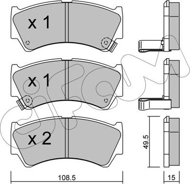 Cifam 822-436-0 - Комплект спирачно феродо, дискови спирачки vvparts.bg