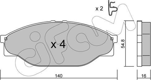 Cifam 822-433-0 - Комплект спирачно феродо, дискови спирачки vvparts.bg