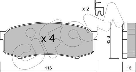 Cifam 822-432-0 - Комплект спирачно феродо, дискови спирачки vvparts.bg