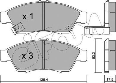 Cifam 822-437-0 - Комплект спирачно феродо, дискови спирачки vvparts.bg