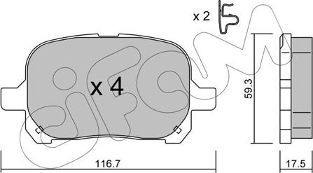 Cifam 822-429-0 - Комплект спирачно феродо, дискови спирачки vvparts.bg