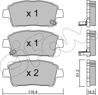 Cifam 822-423-0 - Комплект спирачно феродо, дискови спирачки vvparts.bg