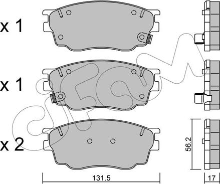 Cifam 822-475-0 - Комплект спирачно феродо, дискови спирачки vvparts.bg