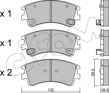 Cifam 822-476-0 - Комплект спирачно феродо, дискови спирачки vvparts.bg