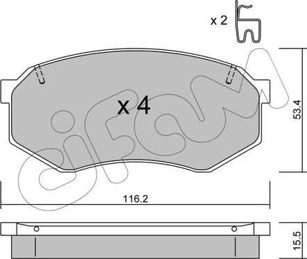 Cifam 822-471-0 - Комплект спирачно феродо, дискови спирачки vvparts.bg