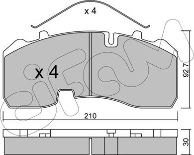 Cifam 822-595-0 - Комплект спирачно феродо, дискови спирачки vvparts.bg